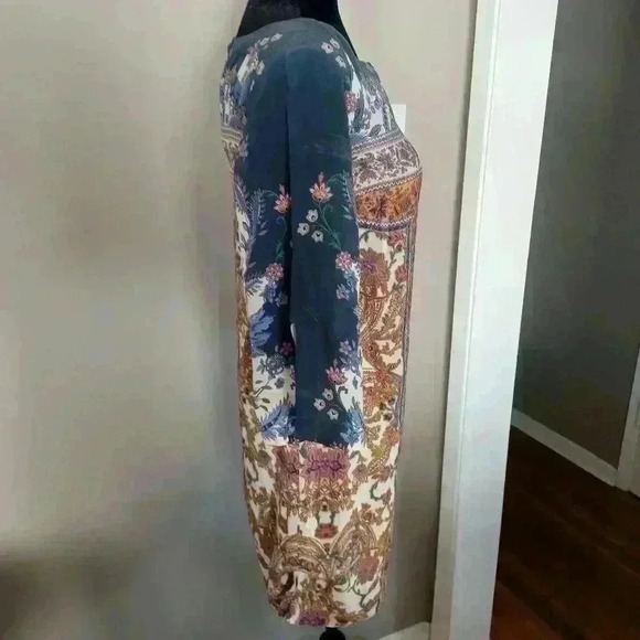 Maeve by Anthropologie Womans Barcelona Silk Paisley Shift Midi Dress 4 - Picture 3 of 16